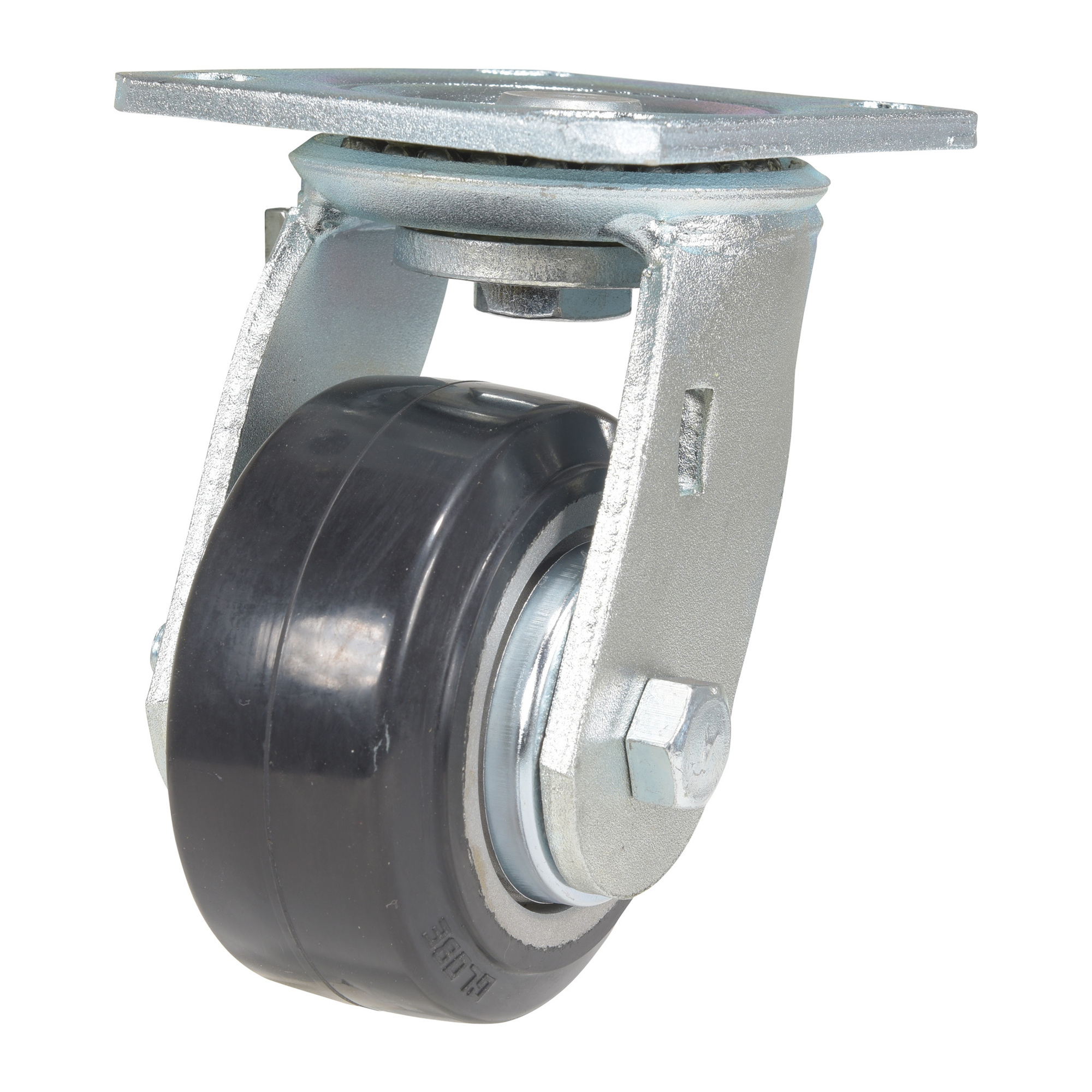 Vestil Rubber Swivel Caster 4 In. Diameter x 2 In. Width 551 Lb. Capacity Black/Gray